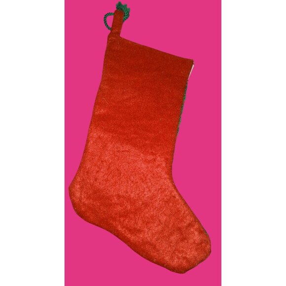 Personalized Needlepoint Christmas Stocking Santa Toys Red Backing John" Embroid - Picture 5 of 8